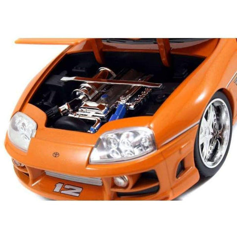 Fast & Furious 1995 Toyota Supra 1:18 Scale Diecast Model Orange with Brian Figure by Jada 31139