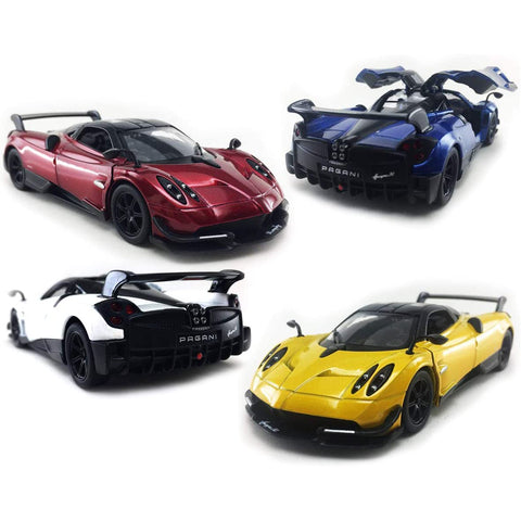 2016 Pagani Huayra BC 1:38 Scale Diecast Model Blue/Yellow/White/Red by Kinsmart (SET OF 4)