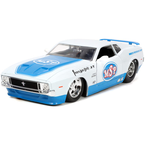 Bigtime Muscle 1973 Ford Mustang Mach 1 1:24 Scale Diecast Model Glossy White by Jada 33858
