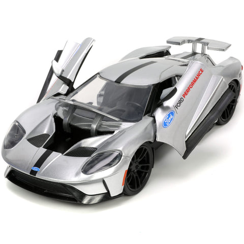 Bigtime Muscle 2017 Ford GT 1:24 Scale Diecast Model Candy Silver by Jada 33857