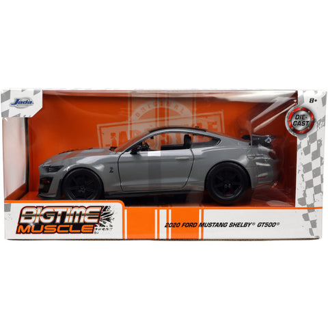 Bigtime Muscle 2020 Ford Shelby Mustang GT500 1:24 Scale Diecast Model Glossy Grey by Jada 33931