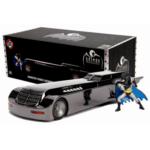 Batman Animated Series 2019 Comic Con Exclusive Chrome Batmobile 1:24 Scale Diecast Model with Batman Figure by Jada 30700