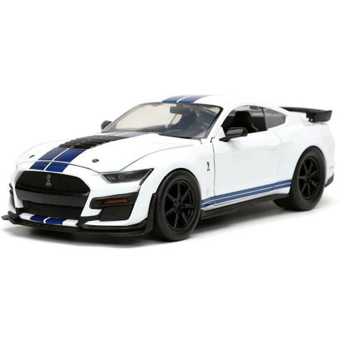 Bigtime Muscle 2020 Ford Shelby Mustang GT500 1:24 Scale Diecast Model White by Jada 32663 diecasthappy.com