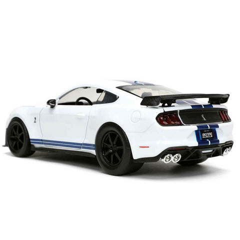 Bigtime Muscle 2020 Ford Shelby Mustang GT500 1:24 Scale Diecast Model White by Jada 32663 diecasthappy.com