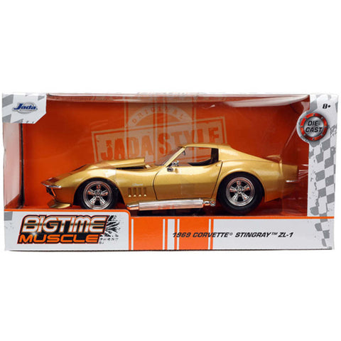 Bigtime Muscle 1969 Chevrolet Corvette Stingray ZL-1 1:24 Scale Diecast Model Gold by Jada 33863