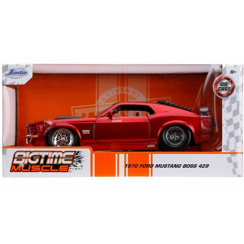 Bigtime Muscle 1970 Ford Mustang Boss 429 1:24 Scale Diecast Model Candy Red by Jada 31648 diecasthappy.com