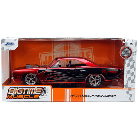Bigtime Muscle 1970 Plymouth Road Runner 1:24 Scale Diecast Model Red Black by Jada 33866