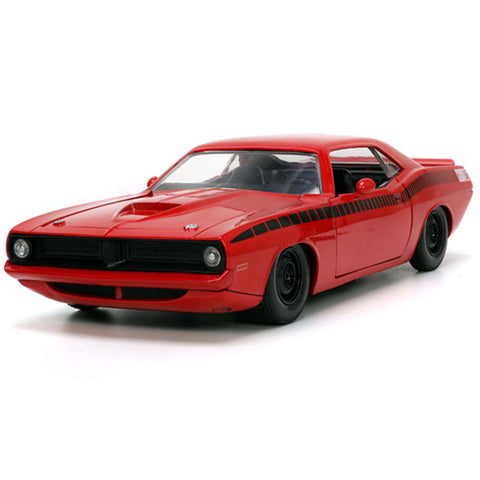 Bigtime Muscle 1973 Plymouth Barracuda 1:24 Scale Diecast Model Red by Jada 34037