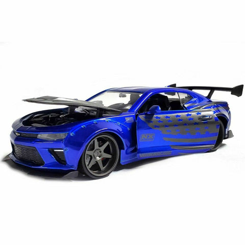 Bigtime Muscle 2016 Chevrolet Camaro Candy Blue 1:24 Scale Diecast Model By Jada 32993