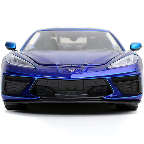 Bigtime Muscle 2020 Chevrolet Corvette Stingray 1:24 Scale Diecast Model Candy Blue by Jada 32537