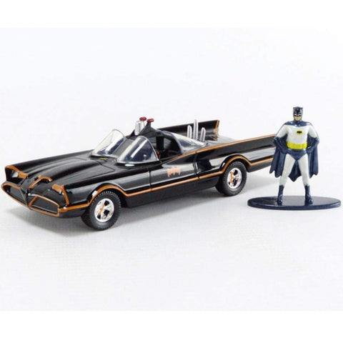 DC Comics 1966 Batmobile with Batman Figure 1:32 Scale Diecast Model Black by Jada 31703