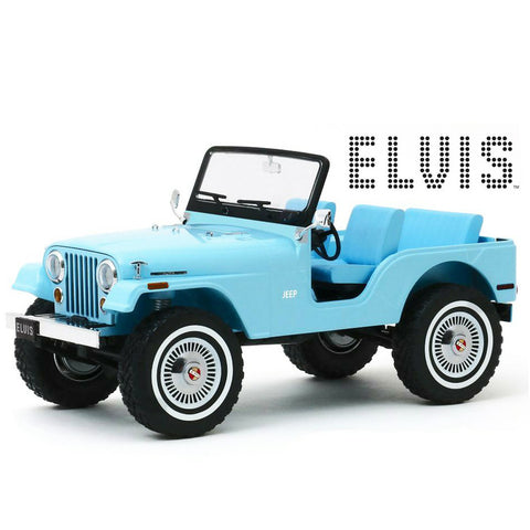 Elvis Presley Jeep CJ-5 1:18 Scale Diecast Model Sierra Blue by Greenlight 19061