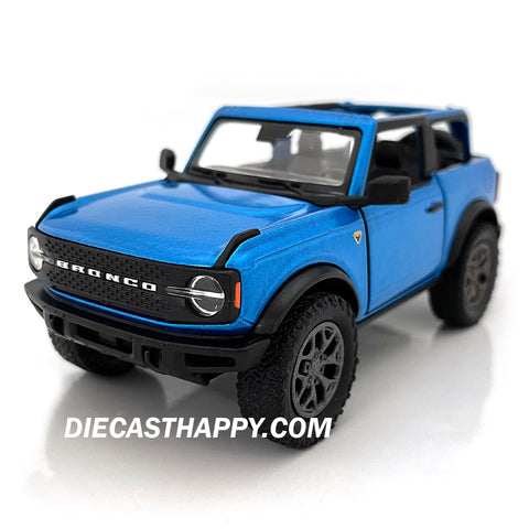 2022 Ford Bronco Open Top 1:34 Scale Diecast Model Red/Yellow/Blue/Black by Kinsmart (SET OF 4)
