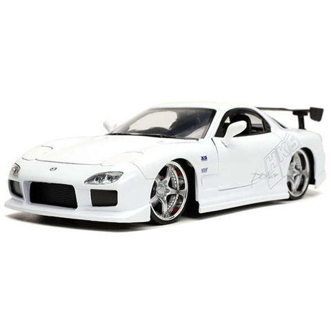 Fast & Furious 1992 Mazda RX-7 1:24 Scale Diecast Model HKS White by Jada 32607