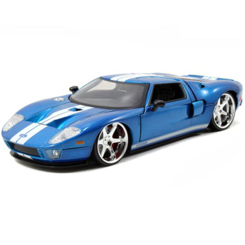 Fast & Furious 2005 Ford GT 1:24 Diecast Model Blue with White Stripes by Jada 97177