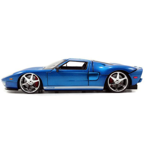 Fast & Furious 2005 Ford GT 1:24 Diecast Model Blue with White Stripes by Jada 97177