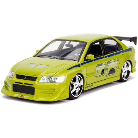 Fast & Furious Brian's 2002 Mitsubishi Lancer Evolution VII 1:24 Scale Diecast Model Green by Jada 99788 diecasthappy.com