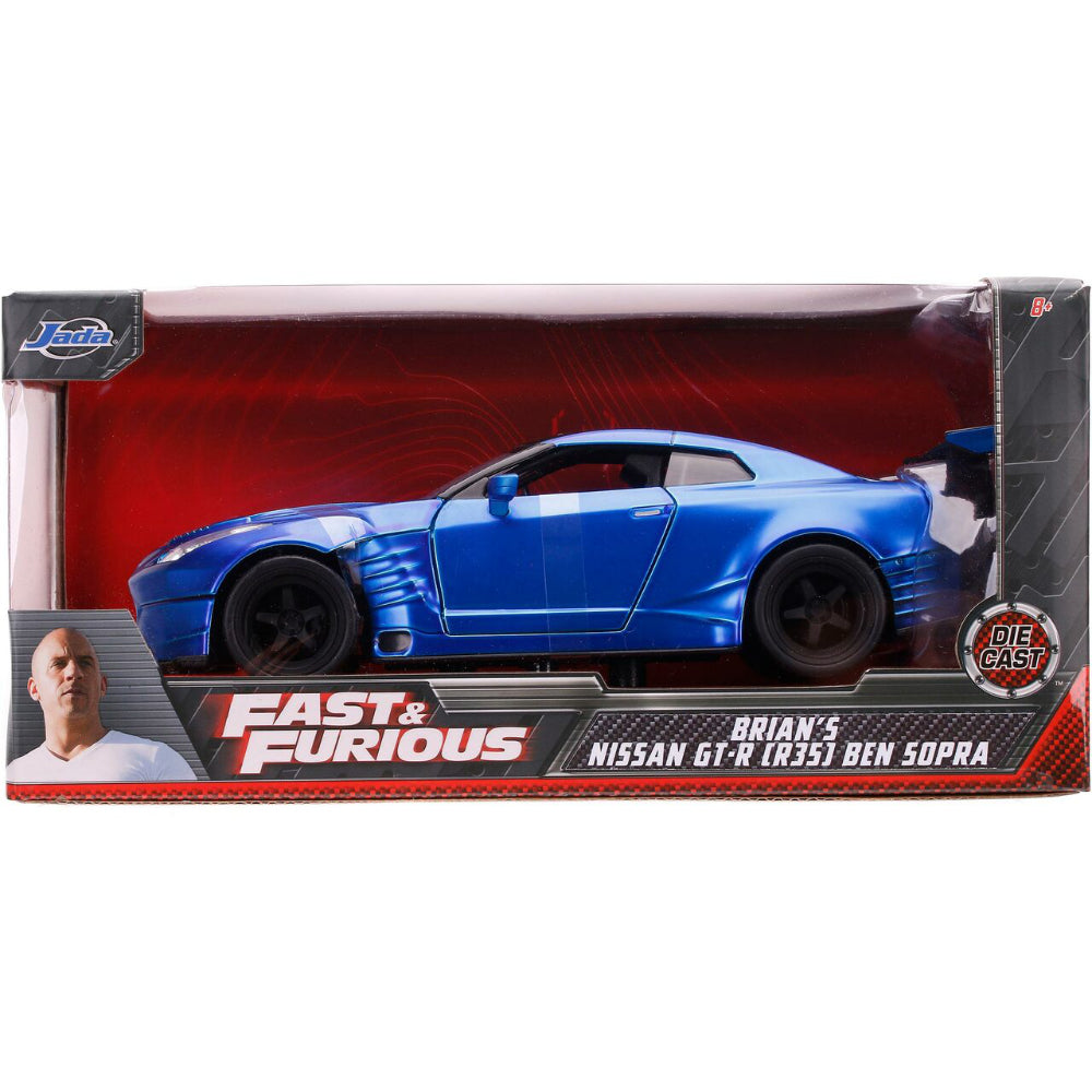 Fast & Furious Brian's 2009 Nissan GT-R R35 1:24 Scale Diecast Model Ben  Sopra Blue by Jada 98271