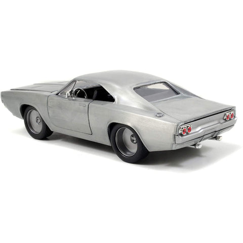 Fast & Furious Dom's 1968 Dodge Charger R/T 1:24 Scale Diecast Model Brush Metal by Jada 97336