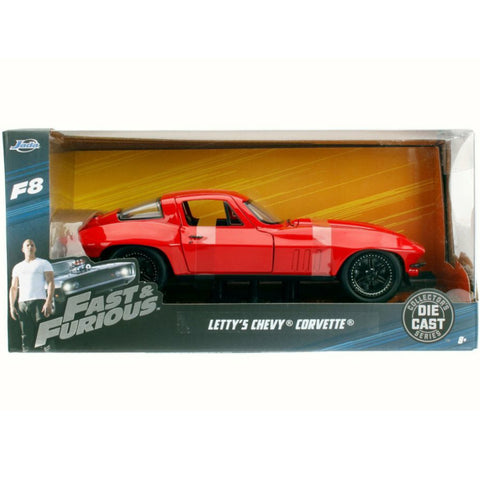 Fast & Furious Letty's 1966 Chevy Corvette Stingray 1:24 Diecast Model Red by Jada 98298
