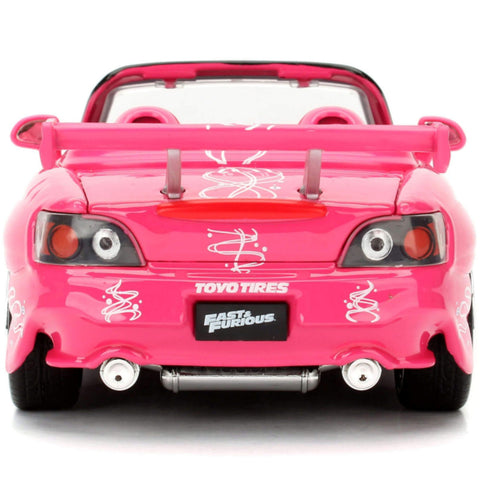 Fast & Furious Suki's 2001 Honda S2000 1:24 Scale Diecast Model Pink by Jada 97604 diecasthappy.com