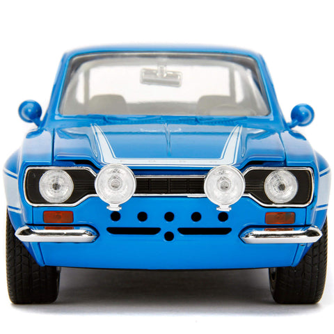 Fast & Furious Brian's 1970 Ford Escort RS 2000 MK1 1:24 Scale Diecast Model Blue by Jada 99572