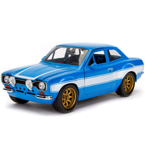 Fast & Furious Brian's 1970 Ford Escort RS 2000 MK1 1:24 Scale Diecast Model Blue by Jada 99572