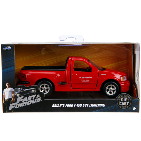 Fast & Furious Brian's 1999 Ford F-150 SVT Lightning 1:32 Scale Diecast Model Red by Jada 98320 diecasthappy.com
