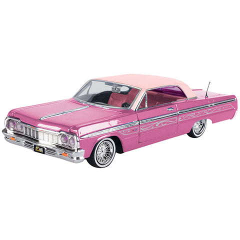 Get Low 1964 Chevy Impala SS Hardtop Lowrider 1:24 Scale Diecast Model Pink by Motor Max 79021PKP