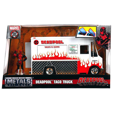 Hollywood Rides Deadpool Taco Truck 1:24 Scale Diecast Model White By Jada 99730