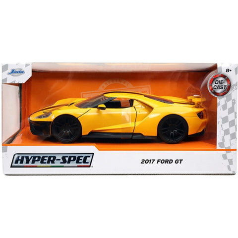 Hyper Spec 2017 Ford GT 1:24 Scale Diecast Model Yellow by Jada 32257