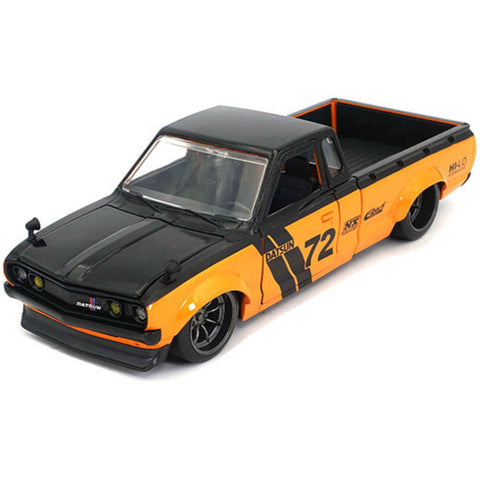 JDM Tuners 1972 Datsun 620 Pickup 1:24 Scale Diecast Model Orange Black by Jada 34301