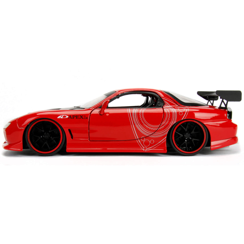 JDM Tuners 1993 Mazda RX-7 1:24 Scale Diecast Model Red by Jada 98677 /  98568-RD