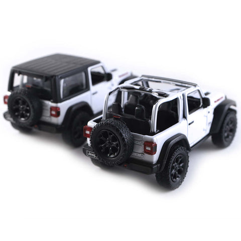 Jeep Wrangler Rubicon 4x4 1:32 Scale Diecast Model White by Kinsmart (SET OF 2)