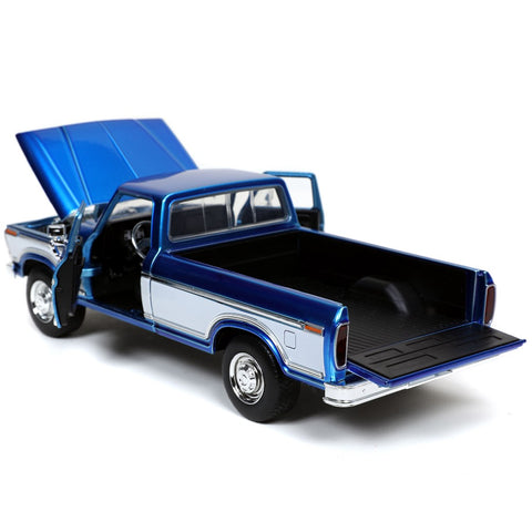 Just Trucks 1979 Ford F-150 Custom Pickup with Extra Wheels 1:24 Scale Diecast Model Blue by Jada 32309
