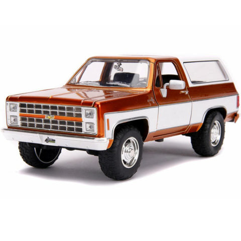 Just Trucks 1980 Chevrolet Blazer K5 1:24 Scale Diecast Model Copper Orange by Jada 31591 diecasthappy.com