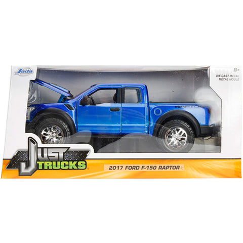 Just Trucks 2017 Ford F-150 Raptor Pickup 1:24 Scale Diecast Model Blue by Jada 98583