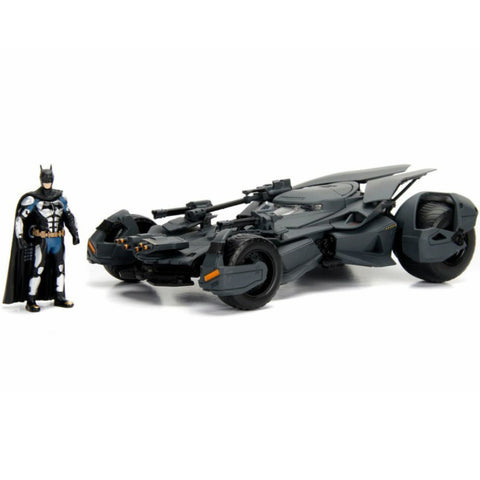 Justice League Batmobile 1:24 Scale Diecast Model with Batman Figure Black by Jada 99232 diecasthappy.com