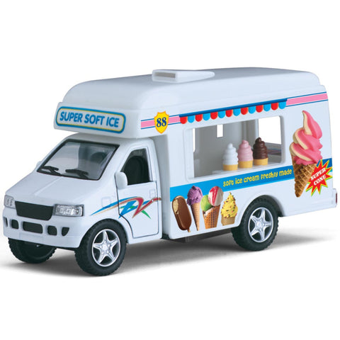 KinsFun Ice Cream Truck 5" Diecast Model White by Kinsmart