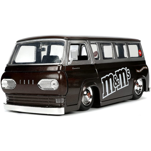 M&M's 1965 Ford Econoline 1:24 Scale Diecast Model Brown with Red Figure by Jada 32027