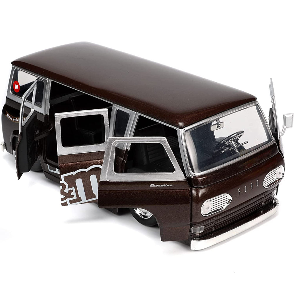 M&M's 1965 Ford Econoline 1:24 Scale Diecast Model Brown with Red Figure by  Jada 32027