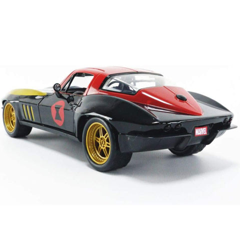 Marvel Avengers 1966 Chevy Corvette Stingray 1:24 Scale Diecast Model with Black Widow Figure by Jada 31749
