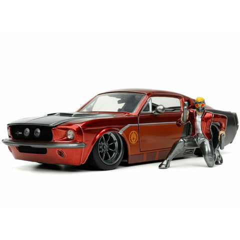 Marvel Guardians of the Galaxy 1967 Shelby GT-500 with Star Lord Figure 1:24 Scale Diecast Model Red / Grey by Jada 32915