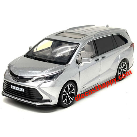 2020 Toyota Sienna 1:24 Scale Diecast Model Silver by Mijo Exclusives