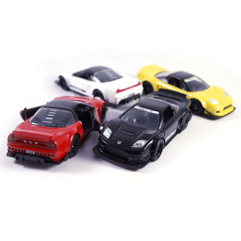 2002 Honda NSX Type R with Wide Body Kit by JONSIBAL 1:32 Scale Diecast Model Black/Red/Yellow/White by Jada (SET OF 4)