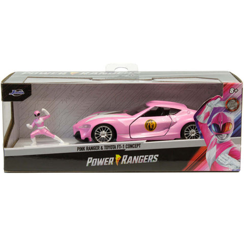 Power Rangers Toyota FT-1 Concept 1:32 Scale Diecast Model with Pink Ranger by Jada 33079 diecasthappy.com