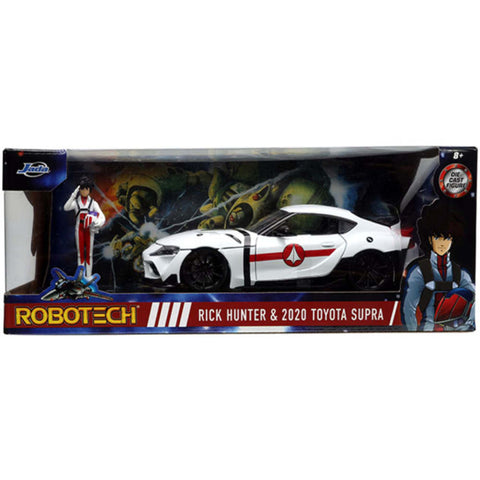 ROBOTECH 2020 Toyota Supra 1:24 Diecast Model White with Rick Hunter Figure by Jada 33685