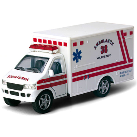 KinsFun Rescue Team Ambulance 5" Diecast Model Emergency Responders White by Kinsmart