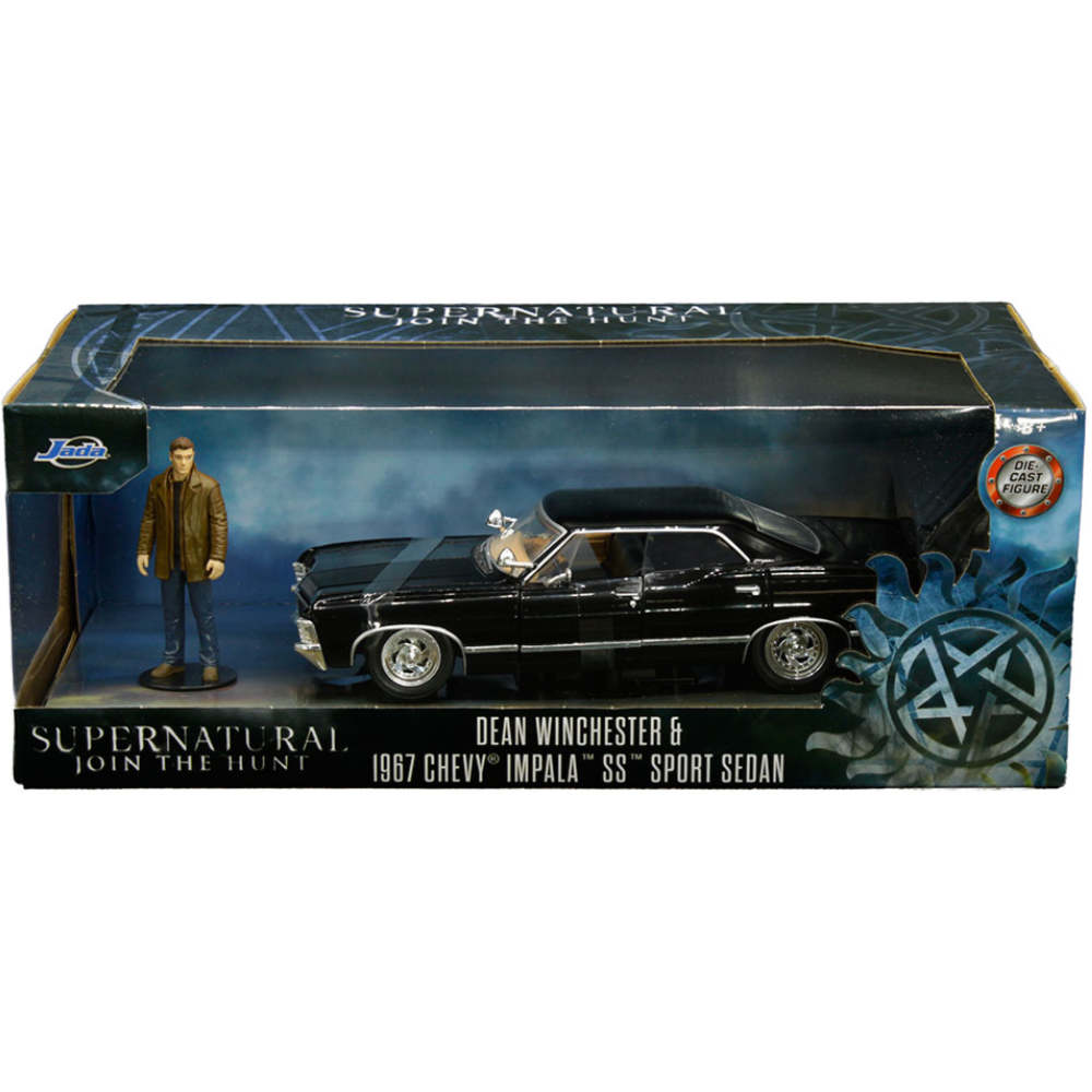 Supernatural 1967 Chevrolet Impala With Dean Winchester Figure 1:24 Scale  Diecast Model by Jada 32250