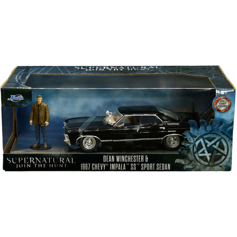 Supernatural 1:24 1967 Chevy Impala Die-cast Car w/Dean Winchester Die-cast  Figure, Toys for Kids and Adults